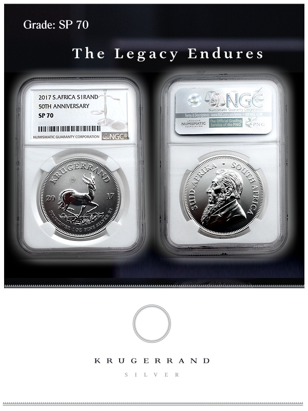 2017 Silver Krugerrand Premium Uncirculated Graded Coins | RSA